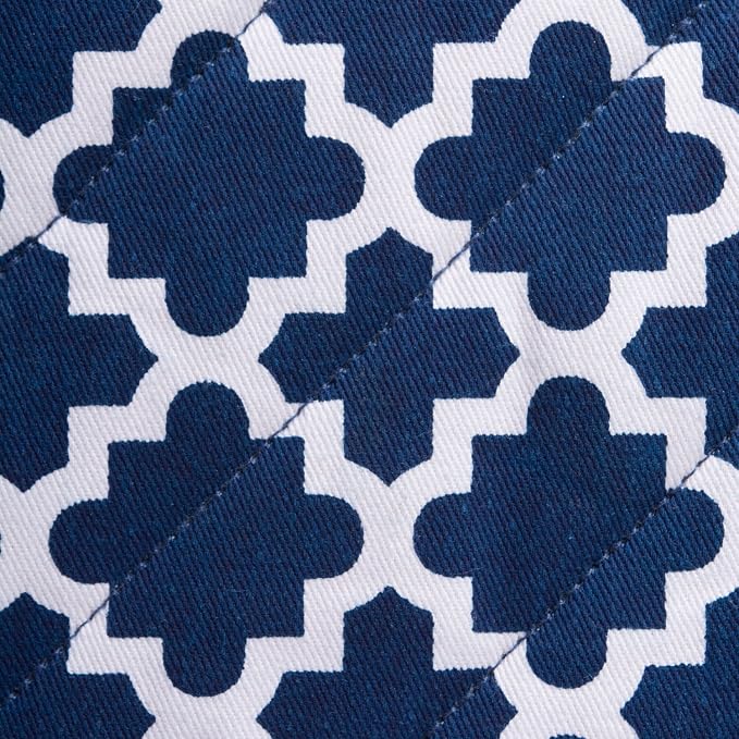 DII Lattice Basics Collection Kitchen Essentials, Oven Mitt & Potholder Set, Nautical Blue, 2, Piece
