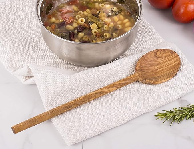 Italian Olive Wood Cooking Spoon, Handcrafted in Europe, 12-Inch