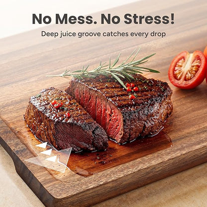 SMIRLY Walnut Cutting Board for Kitchen - Wood Cutting Boards with Handle and Juice Groove for Meal Prep, Serving, Charcuterie - Kitchen Gadgets - Non Toxic Wooden Chopping Board Set of 3 with Holder