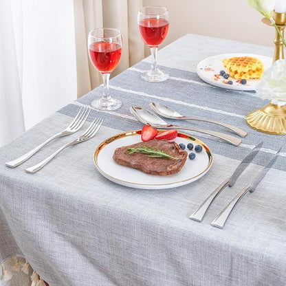 24 Pieces Silverware Set with Steak Knives Service for 4,Modern 18/10 Stainless Steel Flatware Cutlery Set,Utensil Set for Home Restaurant Hotel,Mirror Polished,Dishwasher Safe