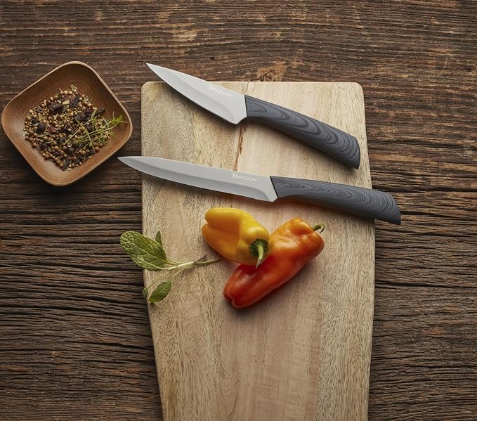 Hampton Forge Tomodachi HMC01A612C Raintree Ash – 3 Piece Knife Set with Matching Blade Guards