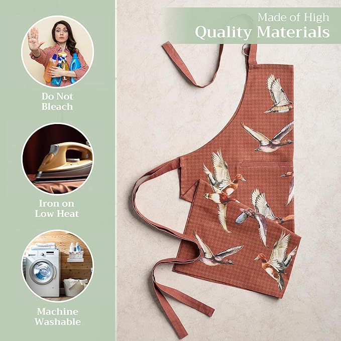 Maison d' Hermine 100% Cotton Apron for women with Pocket Kitchen Chef Apron for Men Cooking Spring Summer