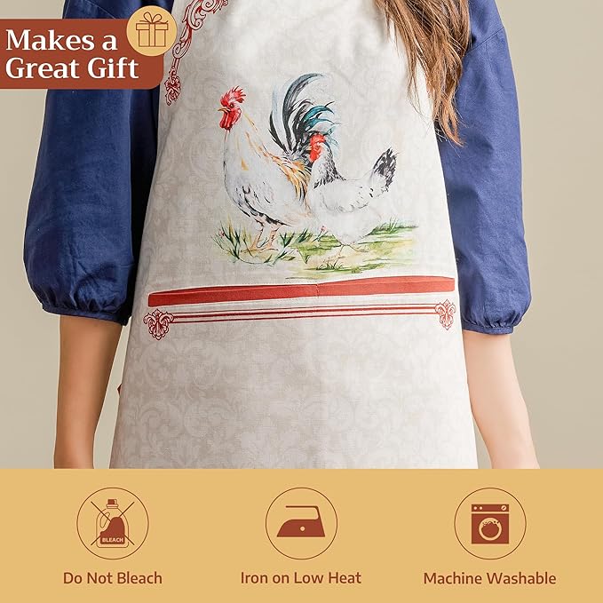 Maison d' Hermine 100% Cotton Apron for women with Pocket Kitchen Chef Apron for Men Cooking Spring Summer