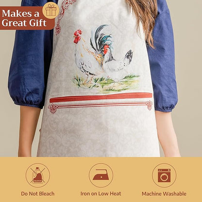 Maison d' Hermine 100% Cotton Apron for women with Pocket Kitchen Chef Apron for Men Cooking Spring Summer