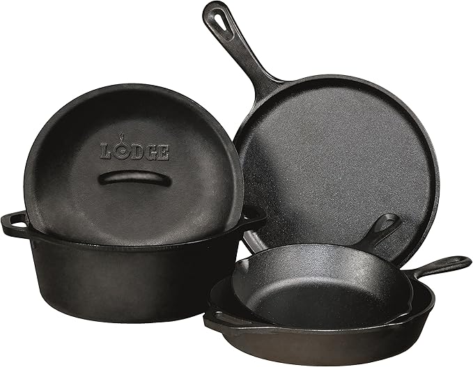 Lodge Cast Iron Dutch Oven 2 Quart - Loop Handle Cooking Vessel - Even Heat Retention - Oven-Safe, Versatile Pot