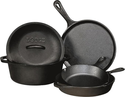 Lodge Cast Iron Dutch Oven 2 Quart - Loop Handle Cooking Vessel - Even Heat Retention - Oven-Safe, Versatile Pot