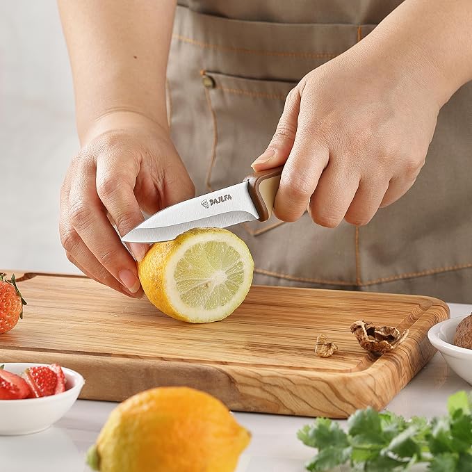3PCS Kitchen Knives, Stainless Steel Knife Set With Sheath, 8 inch Chef, 4.5 inch Utility and 4 inch Paring Knife (Stylish Design)
