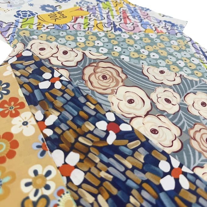 14 Colors Floral Cotton Fabric Squares - 42 Pcs 5x5 Inch Precut Quilting Bundle, 3 of Each Color | Retro Ditsy Print Charm Pack for Sewing, Patchwork & DIY Crafts