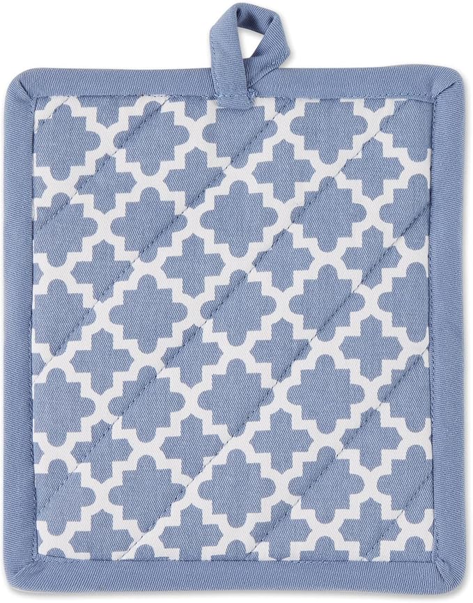 DII Lattice Basics Collection Kitchen Essentials, Oven Mitt & Potholder Set, Stonewash Blue, 2, Piece