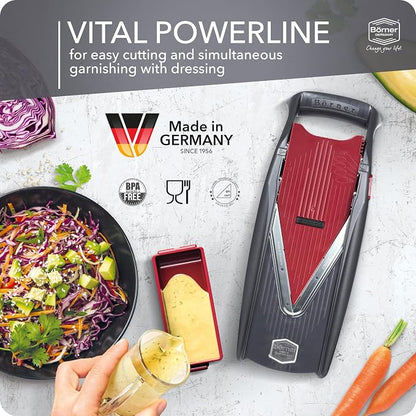 Börner Manodline Slicer Vital (Basic Set) • Vital Vegetable Slicer with V-Blade • Mandoline with Dressing Function • Vegetable Slicer for Vegetables & Fruits • Various Thicknesses Settings