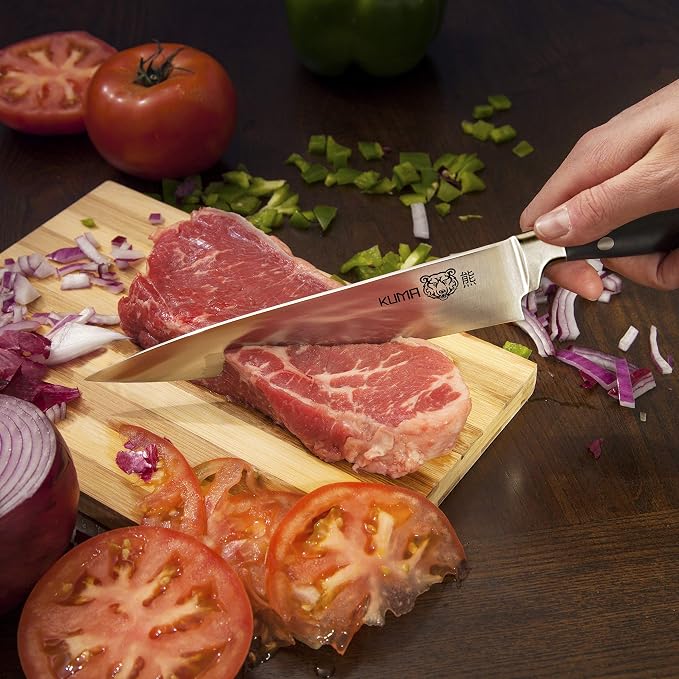 KUMA Multi Purpose Chef Knife Pro Bolster Edition (Set of 5) - 8 Inch Chef's Knife for Carving, Slicing & Chopping - Great Ergonomic Handle - Professional Kitchen Knives
