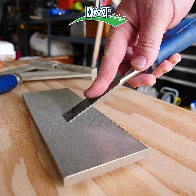 DMT D8F Dia-Sharp Bench Stone - Diamond Knife Sharpener for the Workshop, Jobsite or Kitchen - Fine - Flat Diamond Sharpening - Non-Slip Knife Sharpener- Made in the USA - 8 x 3 x 0.38 Inches