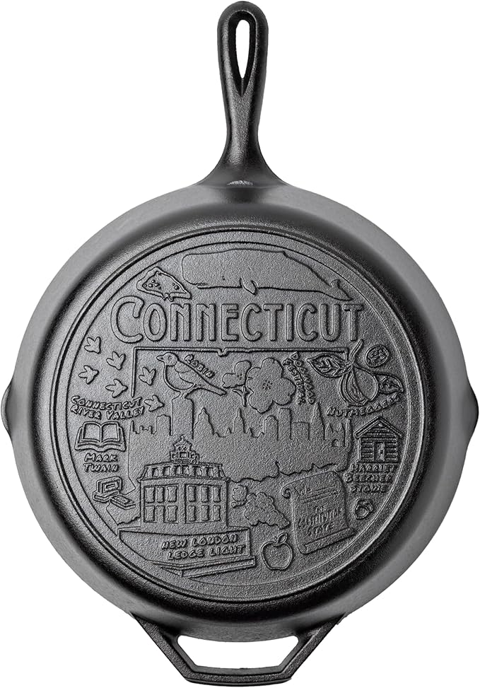 Lodge Manufacturing Company 12 Inch Seasoned Cast Iron Skillet w/Connecticut Road Trip
