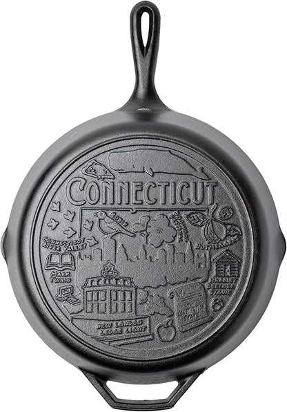 Lodge Manufacturing Company 12 Inch Seasoned Cast Iron Skillet w/Connecticut Road Trip