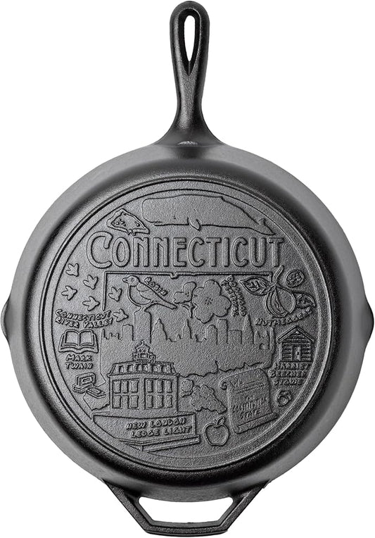 Lodge Manufacturing Company 12 Inch Seasoned Cast Iron Skillet w/Connecticut Road Trip