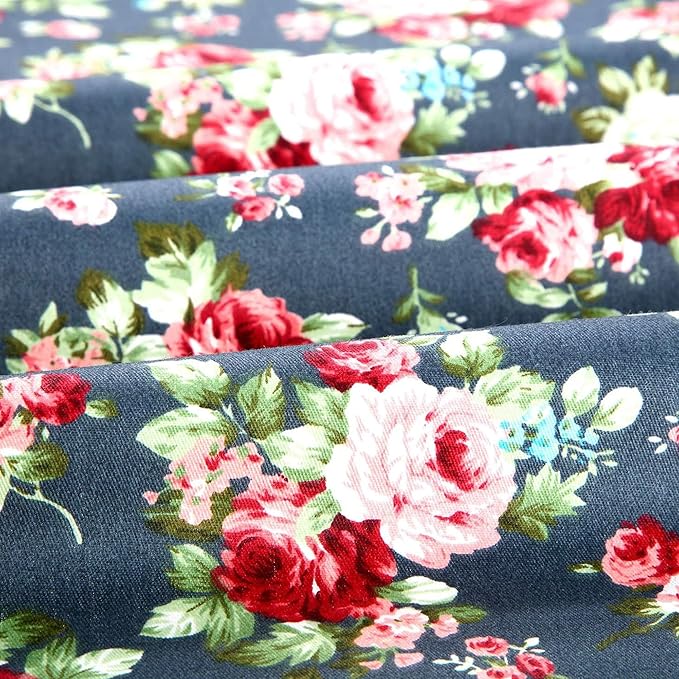 Nodsaw Layer Cake Fabric for Quilting 10 inch; Layer Cakes 10 inch Squares for Quilting; 42 10x10 inch Retro Floral Print Precut Cotton Fabric Squares Bundles for Sewing, Quilting, and DIY Crafts