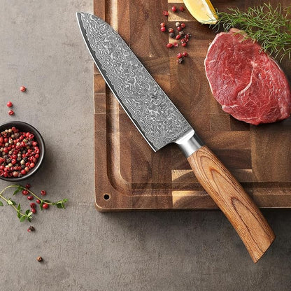 Wakoli EDIB Pro 2-Piece Damascus Kitchen Knife Set – Santoku & Small Santoku with VG10 Core made of 67-Layer Damascus Steel Blades – Professional Chef Knives with Ergonomic Pakkawood Handles
