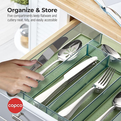 Copco 5 Compartment Drawer Organizer, Flatware, Cosmetics, Office or Craft Room