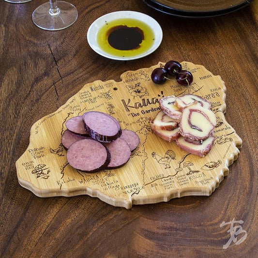 Totally Bamboo Destination Kauai Serving and Cutting Board, Includes Hang Tie for Wall Display