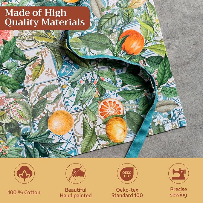 Maison d' Hermine 100% Cotton Apron for women with Pocket Kitchen Chef Apron for Men Cooking Spring Summer
