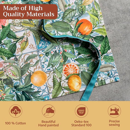Maison d' Hermine 100% Cotton Apron for women with Pocket Kitchen Chef Apron for Men Cooking Spring Summer