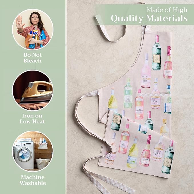 Maison d' Hermine 100% Cotton Apron for women with Pocket Kitchen Chef Apron for Men Cooking Spring Summer