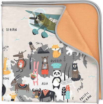 Splat Mat for Baby – Under High Chair Floor Mat Protects Wood, Vinyl and Carpet from Spills – Waterproof 4 Layer Baby Mat with Anti-Skid Backing Deters Bunching and Sliding (51” x 51”)