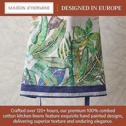 Maison d' Hermine 100% Cotton Apron for women with Pocket Kitchen Chef Apron for Men Cooking Spring Summer