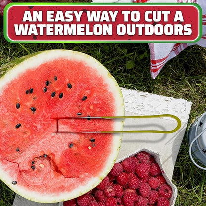 2-in-1 Watermelon Cutter Slicer Tool – Create Clean 1" Cubes & Slices with Watermelon Slicer for Cutting & Serving – Stainless Steel Fruit Cutter Kitchen Gadget for BBQ, Picnic, Camping & Snack Prep