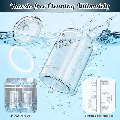 [NEW] Cookie Jars with Lids Airtight, 1.5 Gallon Large Glass Jar with Lid & Scale Mark, Heavy Duty Glass Canisters for Kitchen Counter, Pantry, Wide Mouth Mason Jar for Sugar, Dog Treat-2 PCS