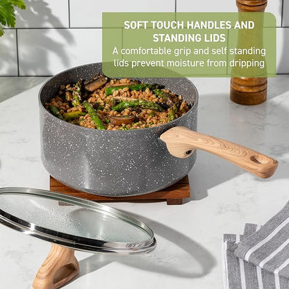 T-Fal Revive Ceramic Nonstick Frying Pan 12 Inch Skillet, Oven Safe to 350°F, Stay-Cool Handle, Grey Granite