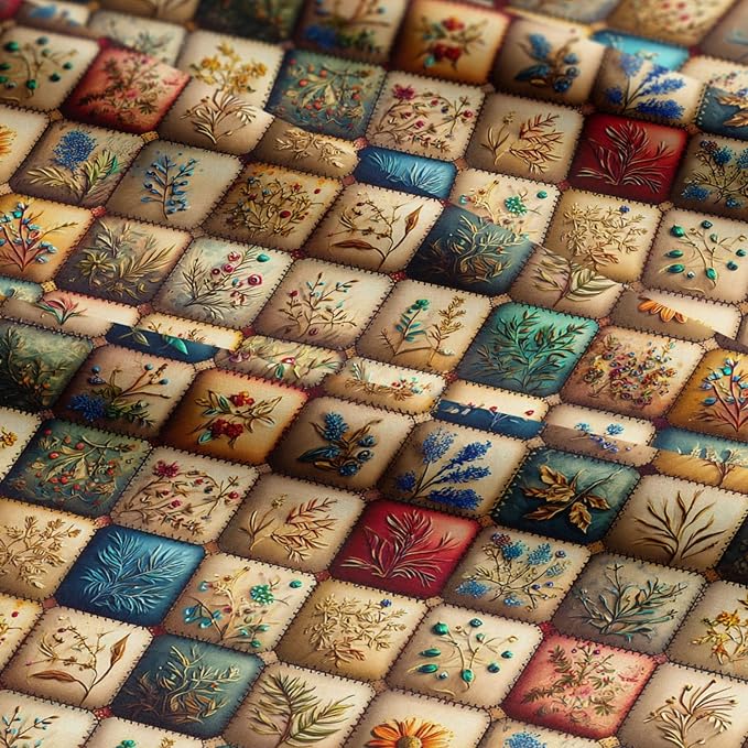 100% Cotton Fabric by the Yard – Turkish Quality Quilting & Sewing Fabric, 1 Yard x 1.69 Yards Wide, Patchwork Cotton for Crafts