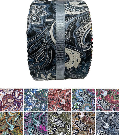 40 Strip Jelly Roll Fabric Strips for Sewing, 100% Cotton Fabric for Quilting Crafting, Precut Bundles, Patchwork Precut Quilt Squares-2.5" x 44" Dark Paisley