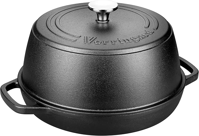 VORRINGARD Pre-seasoned Cast Iron Dutch Oven Pot with Lid for Bread Baking, Include Sourdough Bread Baking Supplies like Banneton Bread Proofing Basket, Bread Oven, 6 Quart
