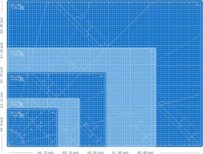 Elan Cutting Mat 36x72 Blue, Extra Large Self Healing Cutting Mat 36 x 72 Inch, 5-Ply Craft Board Blue, Hobby Board for Sewing and Quilting