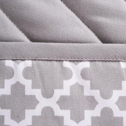 DII Lattice Basics Collection Kitchen Essentials, Oven Mitt & Potholder Set, Gray, 2, Piece