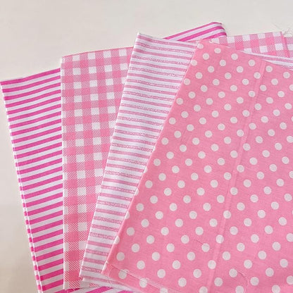 7Pcs 20" x 20" Cotton Fabric DIY Making Supplies Quilting Patchwork Fabric Fat Quarter Bundles DIY for Quilting Cotton Patchwork Cushions (Pink, 20 x 20 inches)
