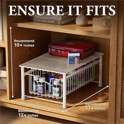 Simple Houseware Stackable Basket Drawer, White