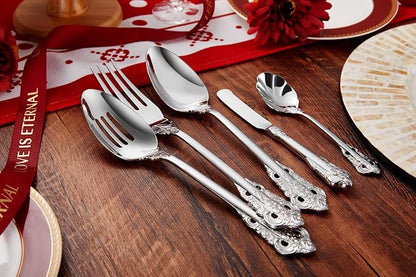 KEAWELL Gorgeous 5-Piece 18/10 Stainless Steel Hostess Serving Utensil Set, Dishwasher Safe (Silver)