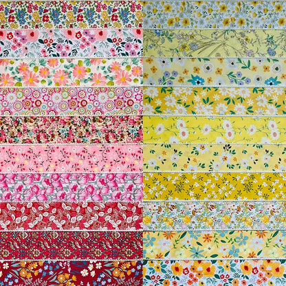 40 Strip Jelly Roll Fabric Strips for Sewing, 100% Cotton Fabric for Quilting Crafting, Precut Bundles, Patchwork Precut Quilt Squares-2.5" x 44" Rising Sun