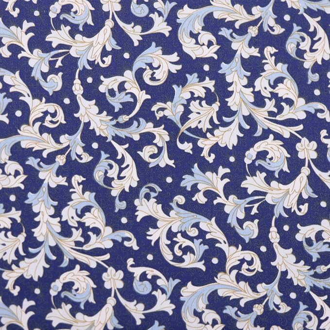 Nodsaw 14Pcs Vintage Floral Paisley Fat Quarter Fabric, Fall Navy Dark Blue | 100% Soft Cotton, Precut 18x22 inch Quilting Material Bundle For Sewing, Quilts, Bags, DIY Crafts, Upholstery