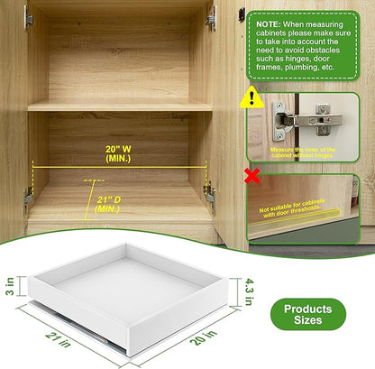 MyLifeUNIT Wooden Pull Out Drawers for Cabinets, 20"W Fully Assembled Pull-Out Cabinet Organizer Shelves, Soft Close Slide Out Drawer for Kitchen Cabinet