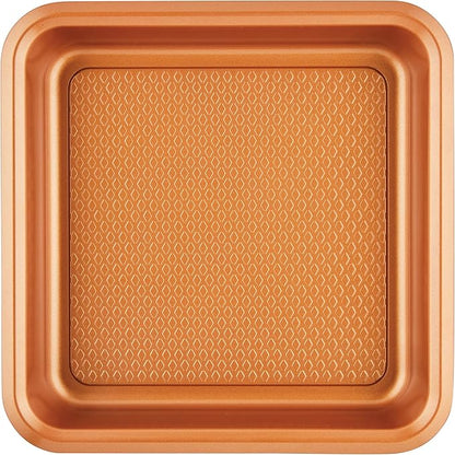 Ayesha Curry Kitchenware Nonstick Bakeware Set Includes Cookie Sheet, Loaf, Muffin Cake Pans, 5-Piece, Copper