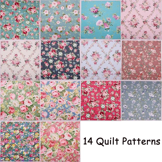 Nodsaw Layer Cake Fabric for Quilting 10 inch; Layer Cakes 10 inch Squares for Quilting; 42 10x10 inch Retro Floral Print Precut Cotton Fabric Squares Bundles for Sewing, Quilting, and DIY Crafts