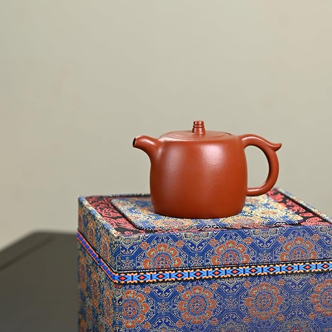 Premium Wrinkled Red Mud Full Handmade Jinglan Teapot 250cc 14 Holes Inner Push Craft By National Level Arts & Crafts Master
