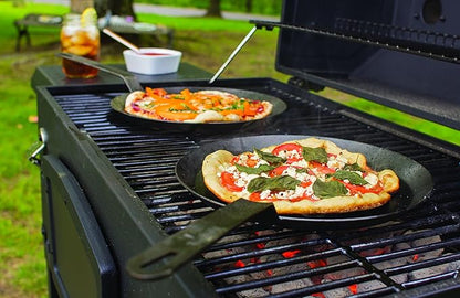 Lodge 8 Inch Carbon Steel Skillet - PFAS-Free Pre-Seasoned Carbon Steel Frying Pan for High-Heat Searing - Long Handle Design for Omelets, Grilling, and Campfire Cooking - Made in the USA