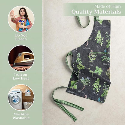 Maison d' Hermine 100% Cotton Apron for women with Pocket Kitchen Chef Apron for Men Cooking Spring Summer