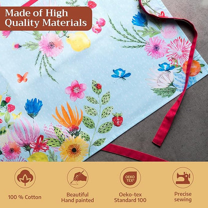 Maison d' Hermine 100% Cotton Apron for women with Pocket Kitchen Chef Apron for Men Cooking Spring Summer