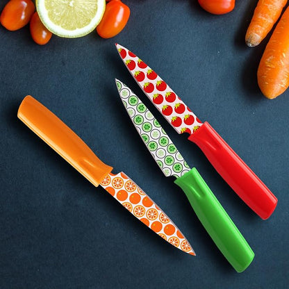 Hampton Forge Kitchen Essentials Kitchen Tools & Cutlery Collection, Kitchen Accessories & Cutlery, Printed Paring Knife Set, 3-Piece