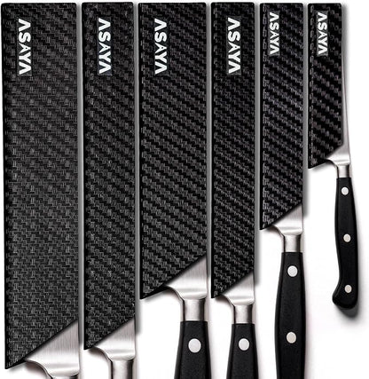Asaya Professional Chef Knife Edge Guards – 6 Piece Knives Universal Covers - Extra Strength ABS Plastic and Food Safe Kitchen Knife Sheath Covers – Knives Not Included